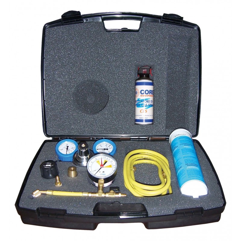 Kit de pressurisation des installations avec azote muni d’une bouteille d’azote et d’un détecteur de fuites spray